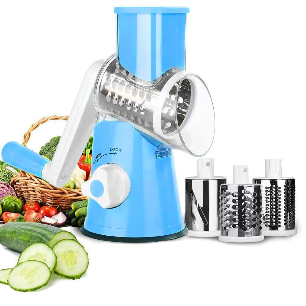 3-in-1 Rotary Food Slicer Chopper Cheese Grater Fruit Vegetable Shredder Cutter - FREE SHIPPING