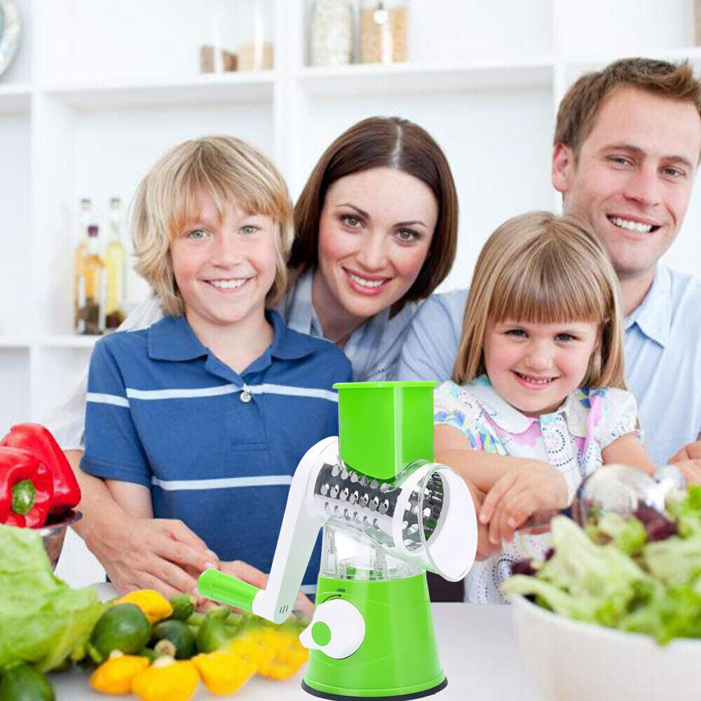 3-in-1 Rotary Food Slicer Chopper Cheese Grater Fruit Vegetable Shredder Cutter - FREE SHIPPING